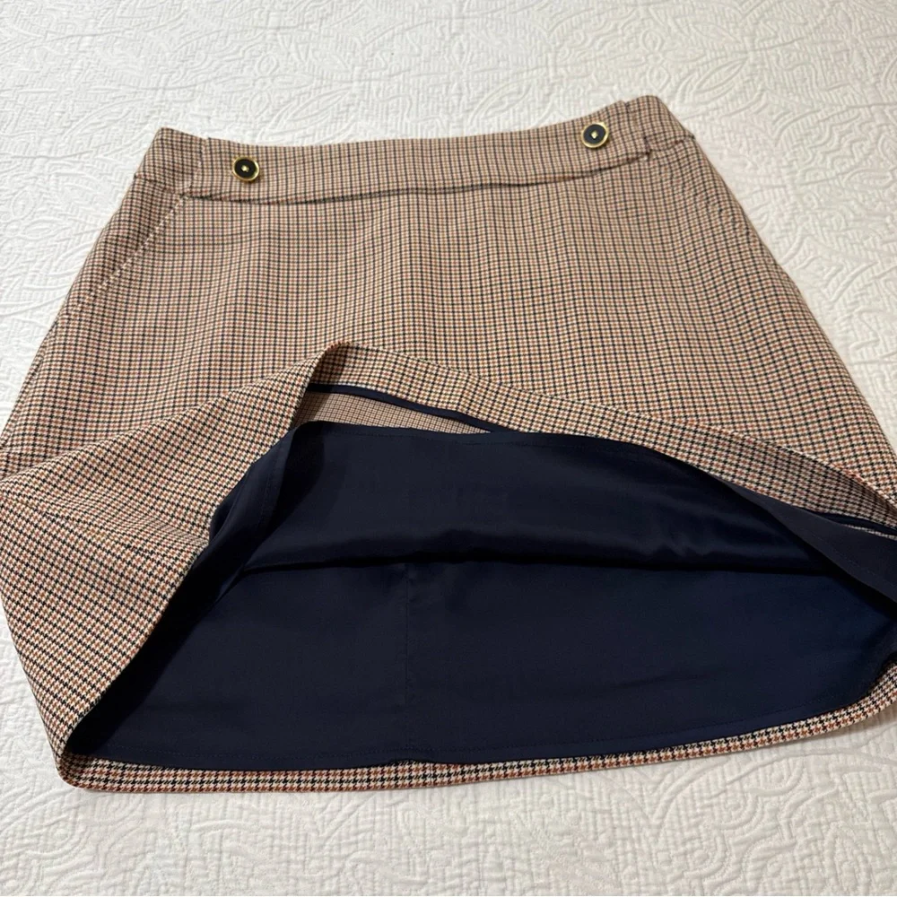 Tory Burch Plaid‎ Mini Skirt Women’s Sz 10 Houndstooth Checkered Classic Luxury